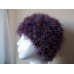 Hand knitted fuzzy & warm beanie/hat  purple/lavender tones with purple stripes  eb-71637294
